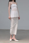 Marc Le Bihan Stretch Pleated Stretch Bandeau Dress or Skirt Collection MLB-25901-BAI White Short Skirt 25900 25901